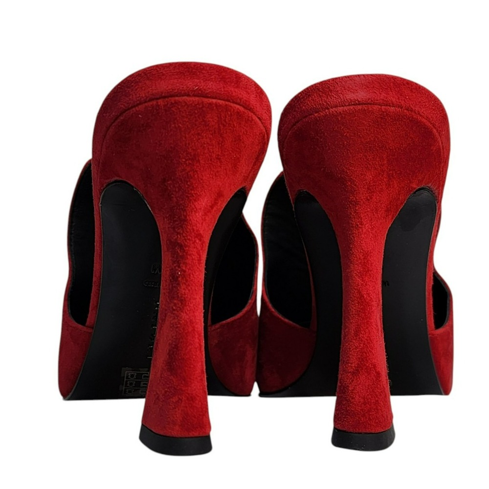 Natori Minh Brocade Red Suede Pointed Toe Mules Size 8.5 – New in Box - Picture 4 of 11